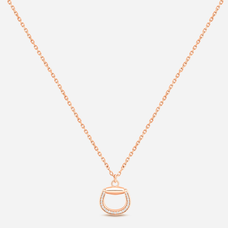 Connection Necklace in 18k Pink Gold with White Diamonds