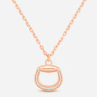 Connection Necklace in 18k Pink Gold with White Diamonds