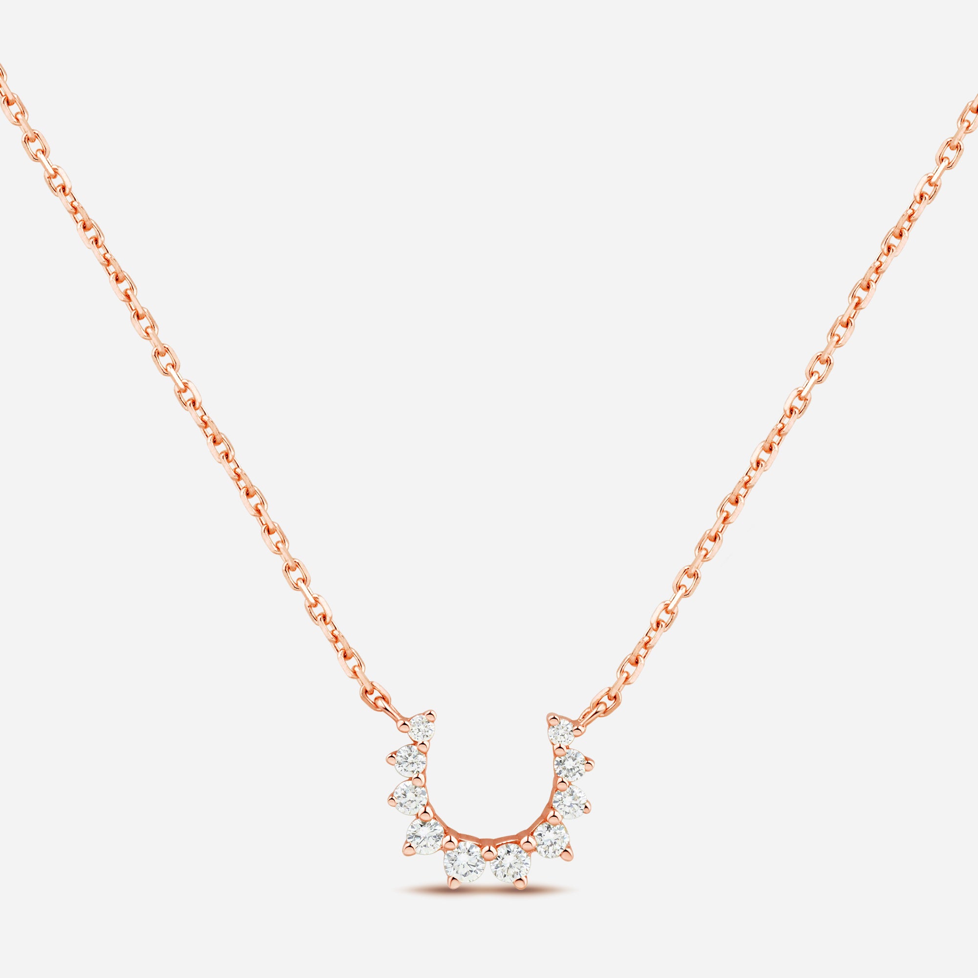 Confidence Necklace in 9k Pink Gold with White Diamonds