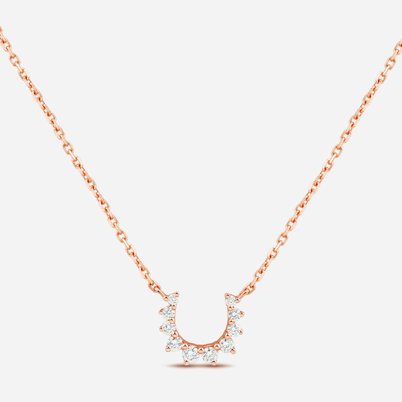 Confidence Necklace in 9k Pink Gold with White Diamonds