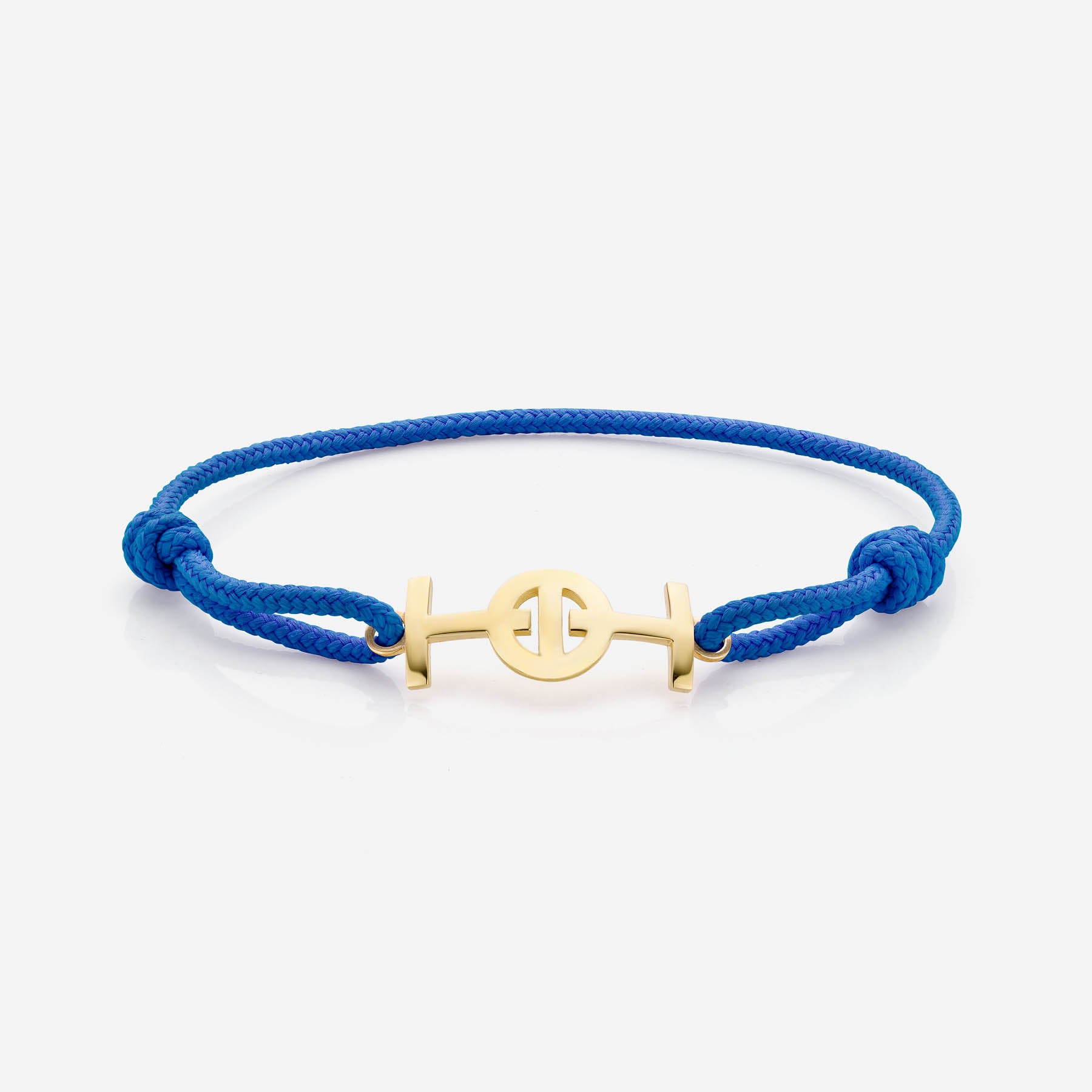 Challenge Electric Blue Cord Bracelet in 9k Yellow Gold