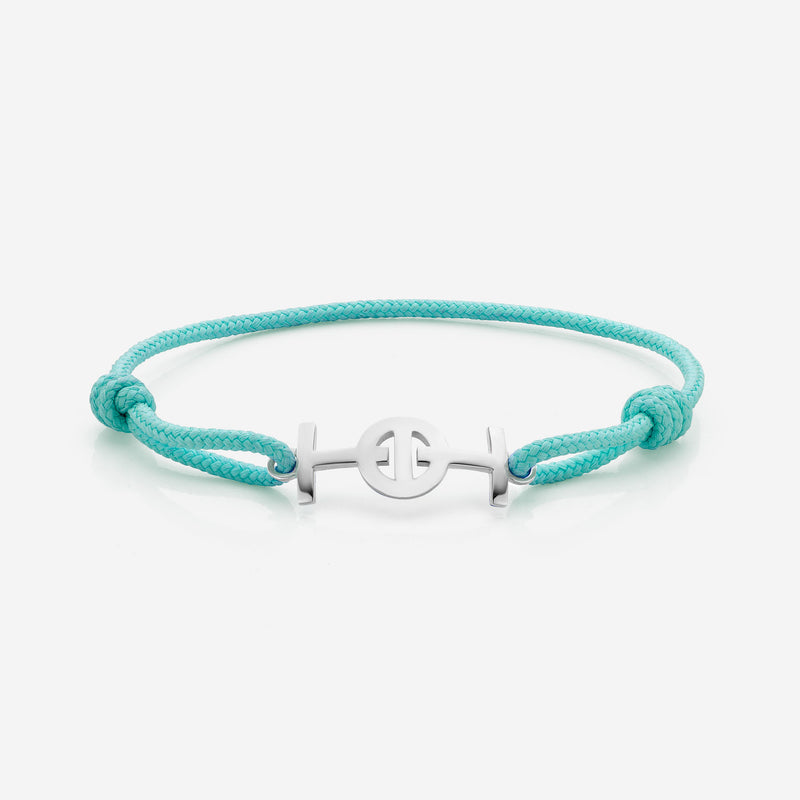 Challenge Aqua Cord Bracelet in Silver