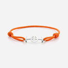 Challenge Orange Cord Bracelet in Silver