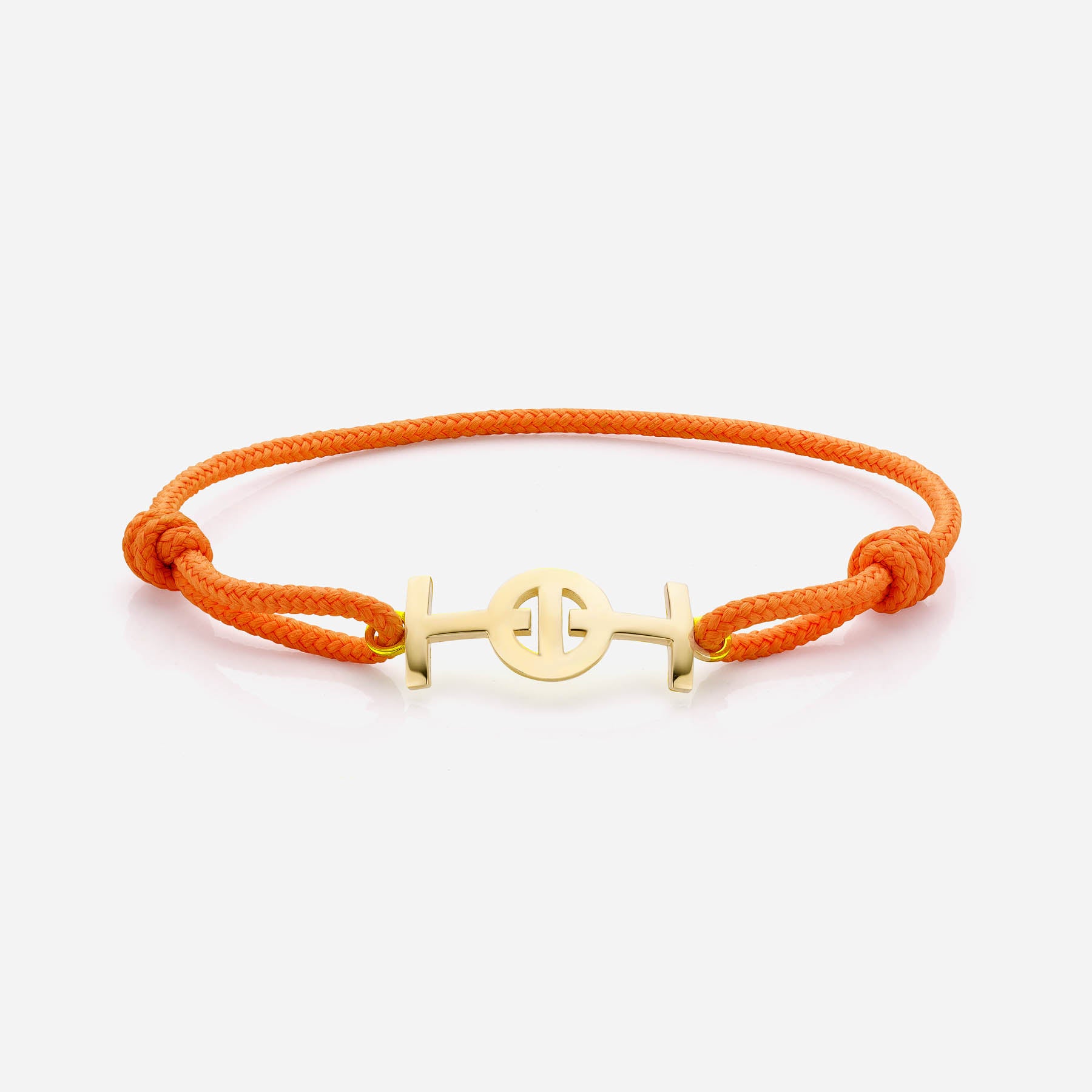 Challenge Orange Cord Bracelet in 9k Yellow Gold