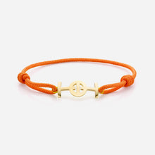 Challenge Orange Cord Bracelet in 9k Yellow Gold