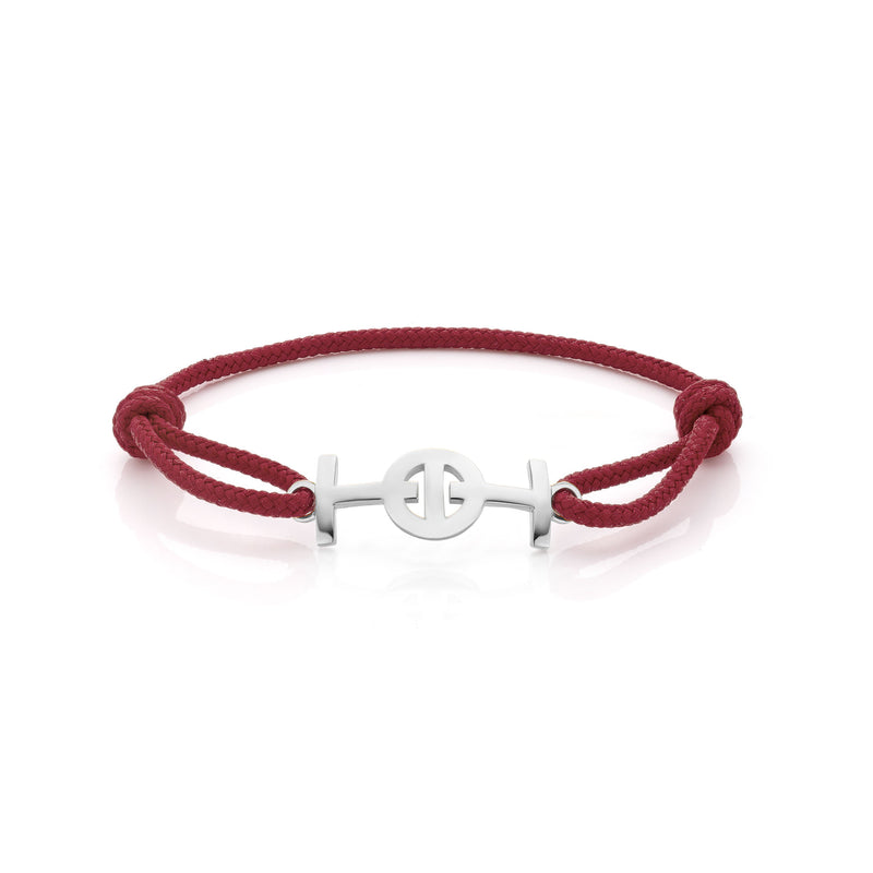 Challenge Bordeaux Cord Bracelet in Silver
