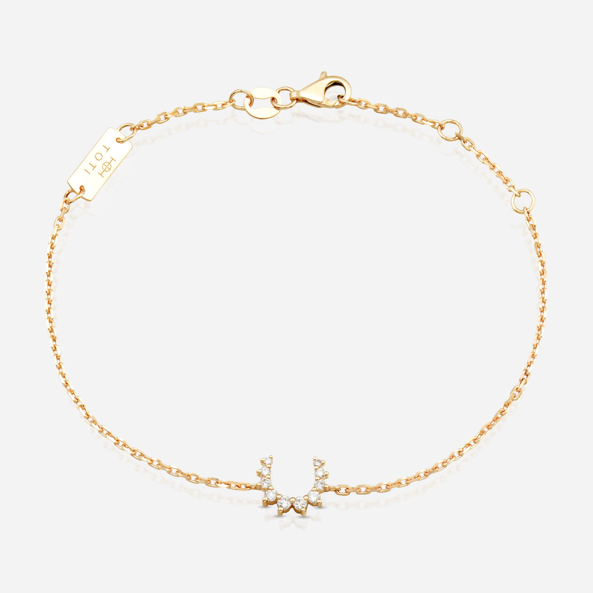 Confidence Bracelet in 9k Yellow Gold with White Diamonds