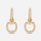 Connection Hoop Earrings in 9k Yellow Gold with White Diamonds
