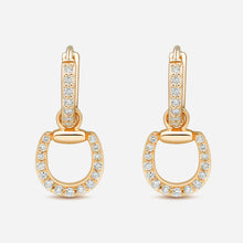 Connection Hoop Earrings in 9k Yellow Gold with White Diamonds