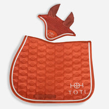 Saddle Pad & Ear Bonnet Set in Terracotta