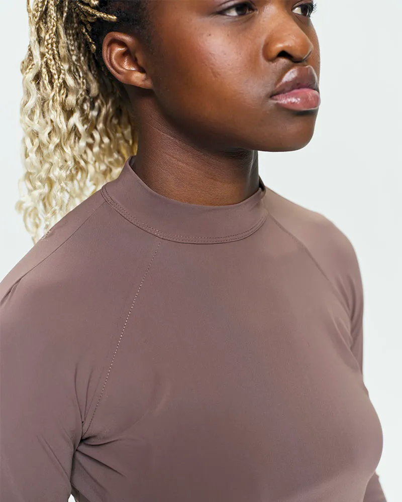 Totem Technical Long Sleeve Top in Coffee