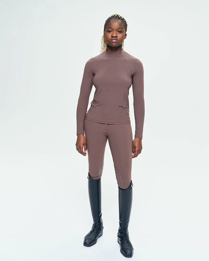 Totem Technical Long Sleeve Top in Coffee