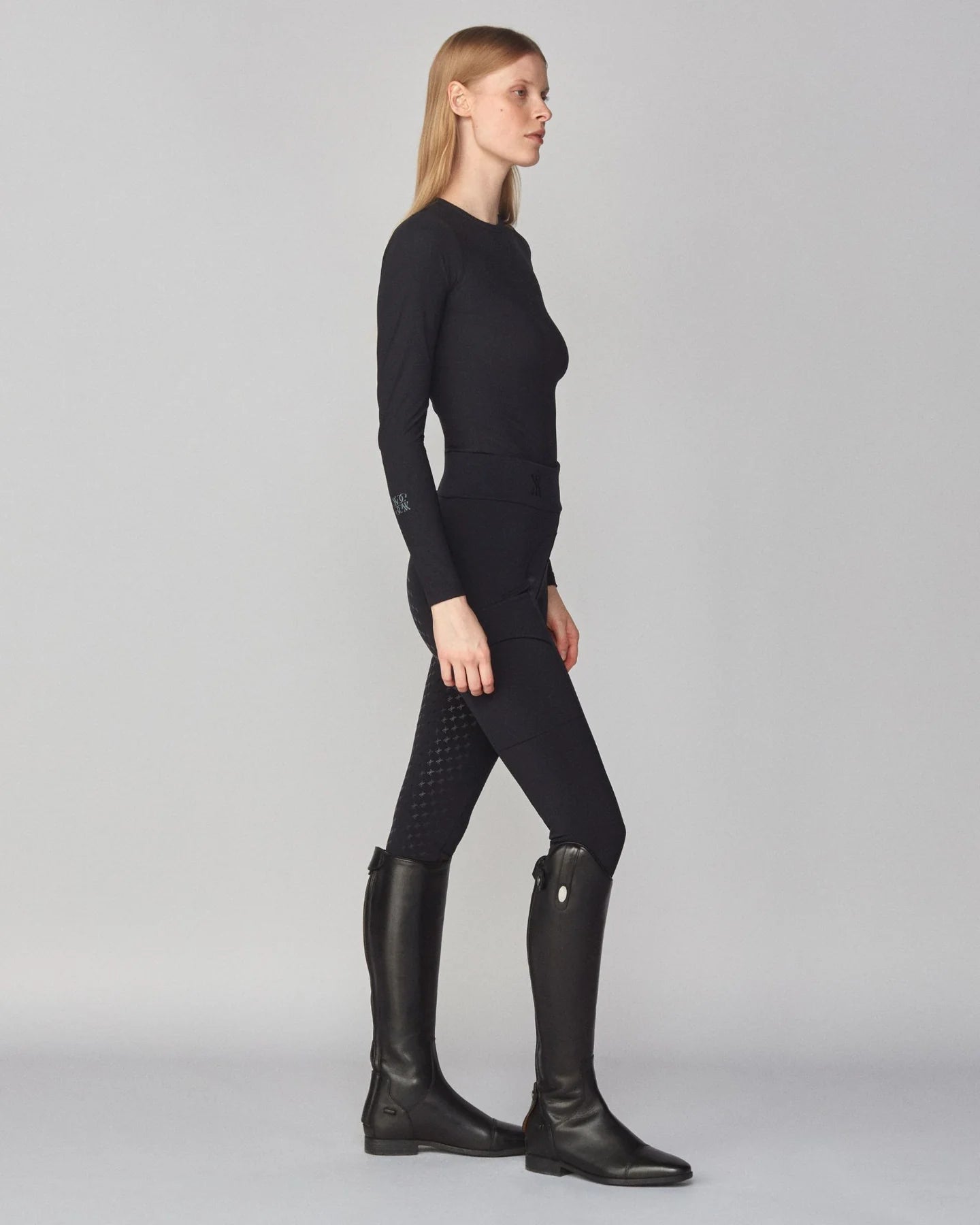 Winter Compression Pull-On Riding Breeches in Black
