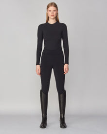 Winter Compression Pull-On Riding Breeches in Black