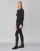 Winter Compression Pull-On Riding Breeches in Black
