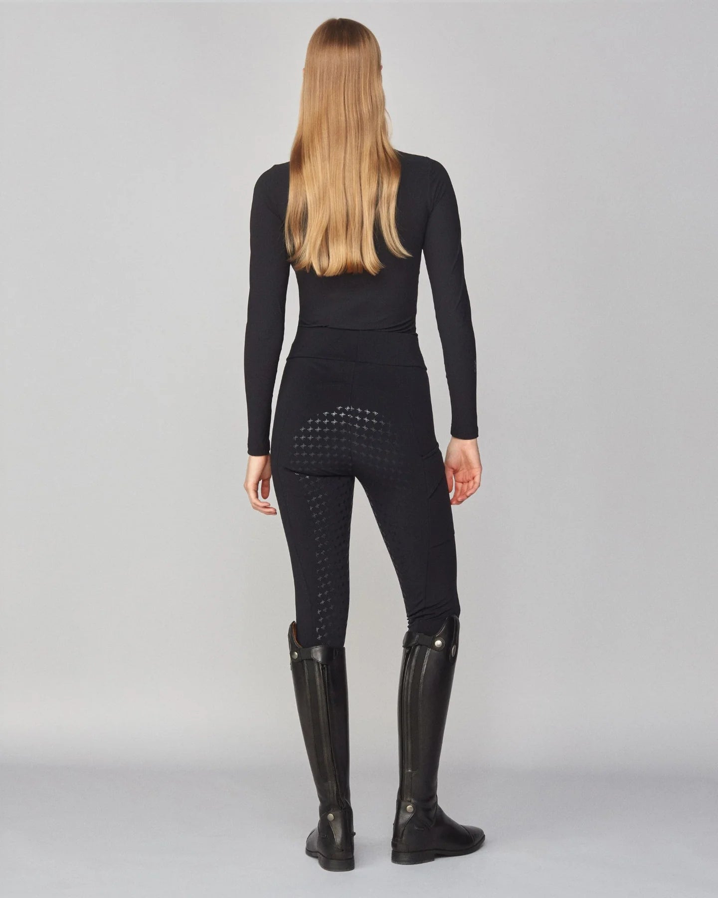 Winter Compression Pull-On Riding Breeches in Black