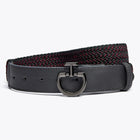 Woven Elastic Fabric Belt in Grey/Red