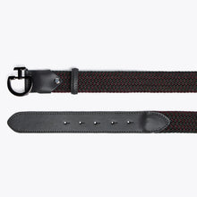 Woven Elastic Fabric Belt in Grey/Red