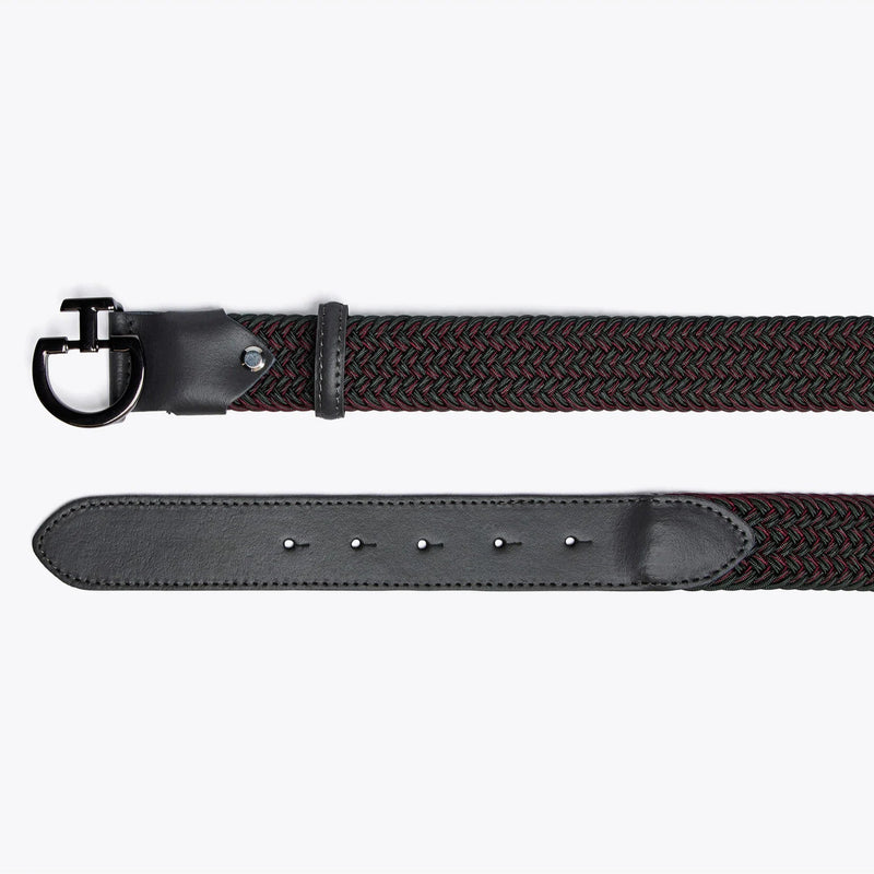 Woven Elastic Fabric Belt in Grey/Red