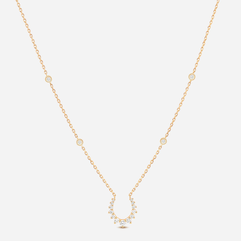 Double Confidence Necklace in 18k Yellow Gold with White Diamonds