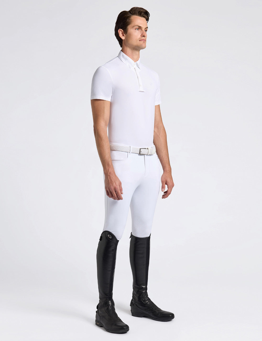 Jersey Short Sleeve Show Shirt in White