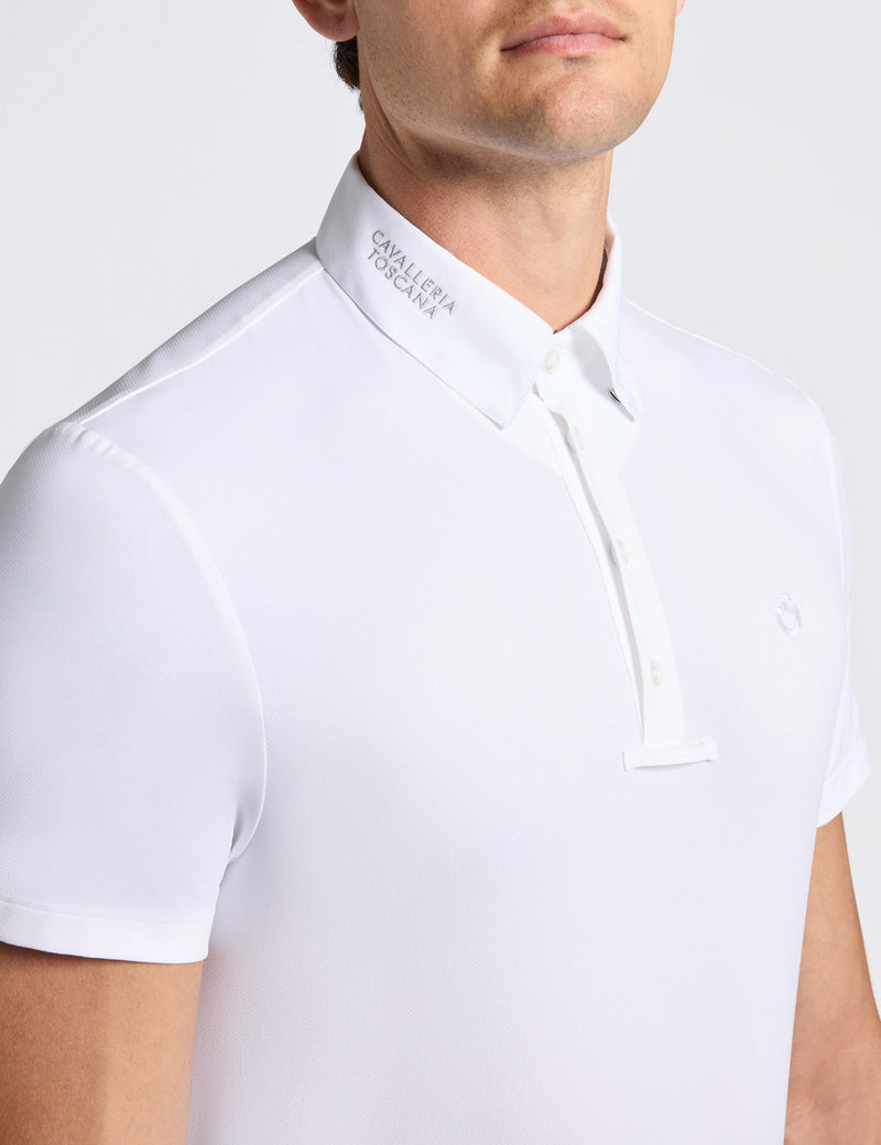 Jersey Short Sleeve Show Shirt in White
