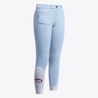 Girl's Embroidered Jumping Breeches in Blue Fog with Pocket