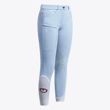 Girl's Embroidered Jumping Breeches in Blue Fog with Pocket