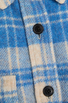Faxon Wool Blend Shirt Jacket in Blue