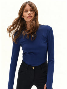 Kira Long Sleeve Top in Baltic Blue